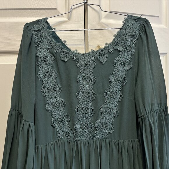 Mia Joy, Teal, Drop Waist Maxi Dress, Size Medium - Picture 3 of 6